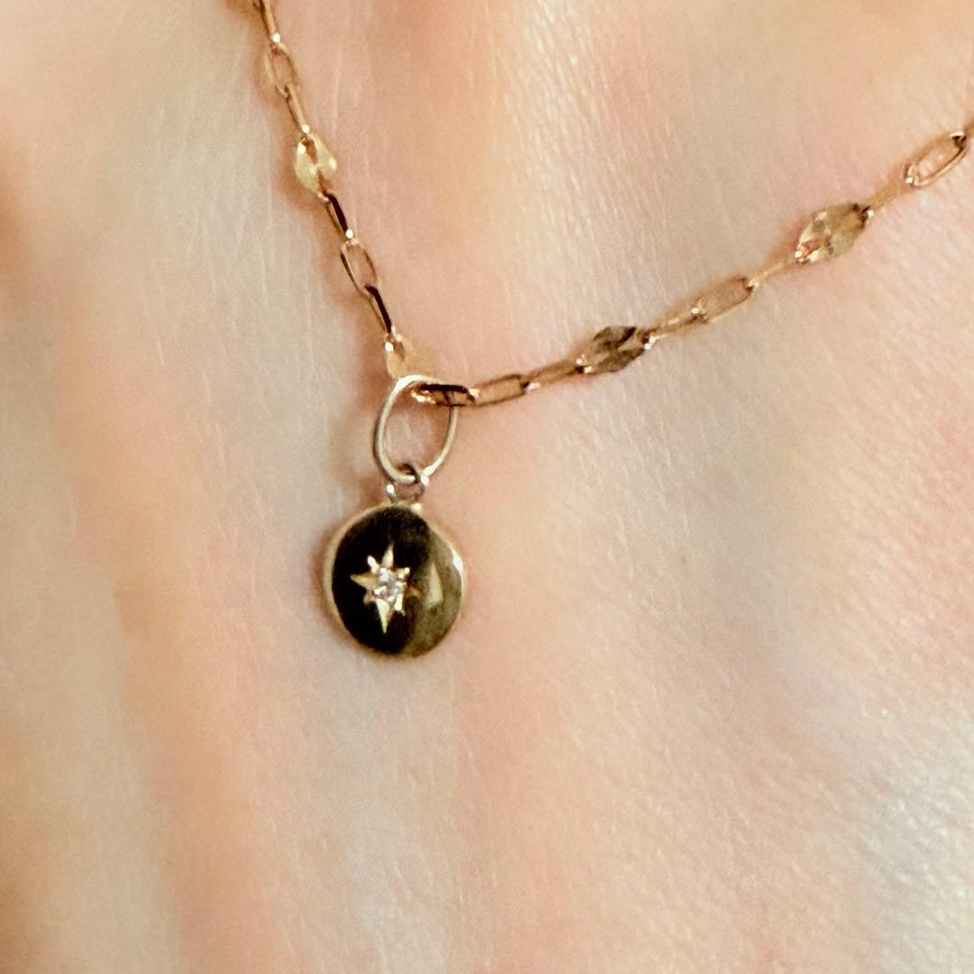 K10 10金　YG ダイヤモンド　　ネックレス　チャーム　ペンダント