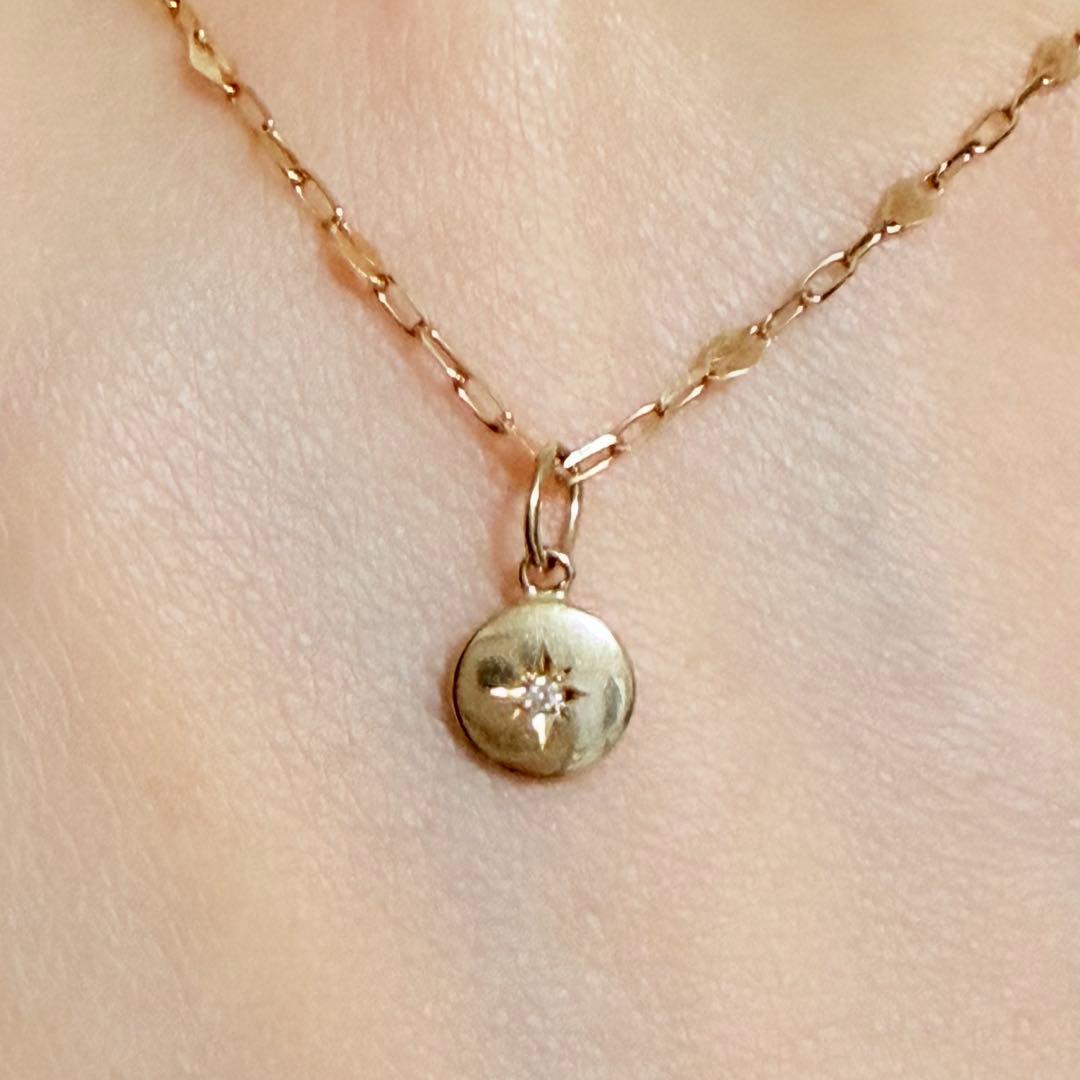 K10 10金　YG ダイヤモンド　　ネックレス　チャーム　ペンダント