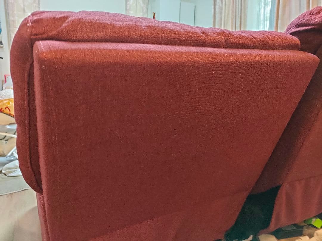 11月16日まで【引取限定】ニトリ　電動リクライニングソファ3人掛け 赤