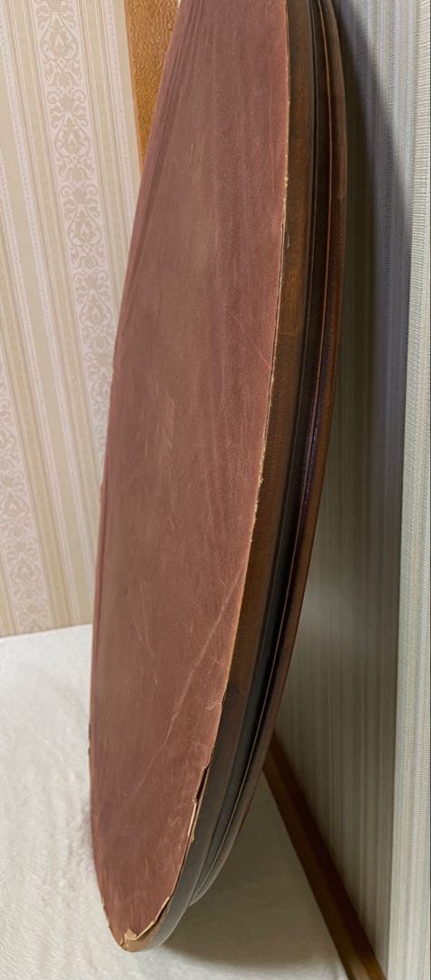 高さ88/希少/彫刻/大型ウォールミラー/楕円/木枠/ビンテージ/アンティーク