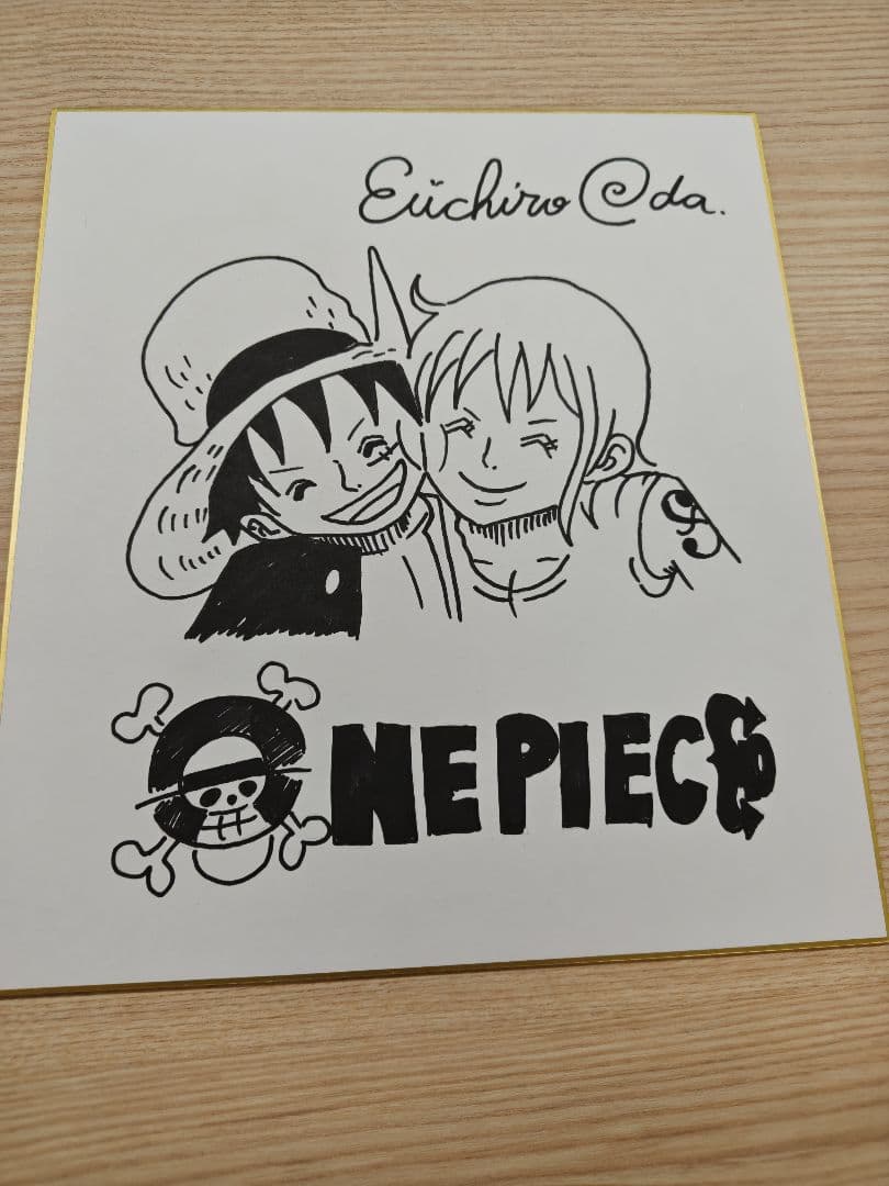 ワンピース　手描きイラスト入りサイン色紙