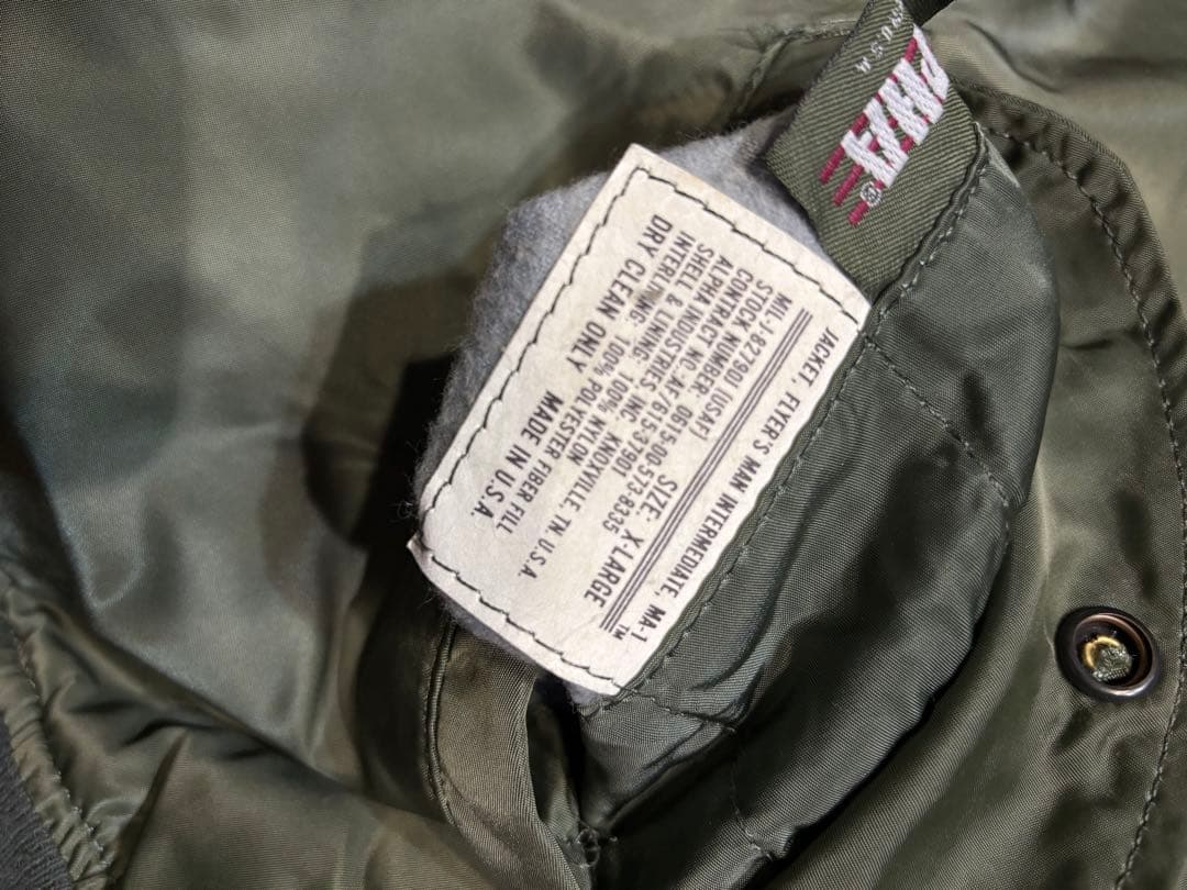 ALPHA MA-1 90年代　アメリカ製　XL