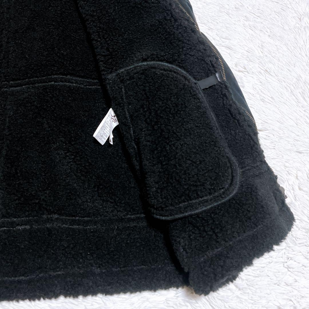 ALPHA ボア フェイクムートン b-3 フライトジャケット ブラック 2XL