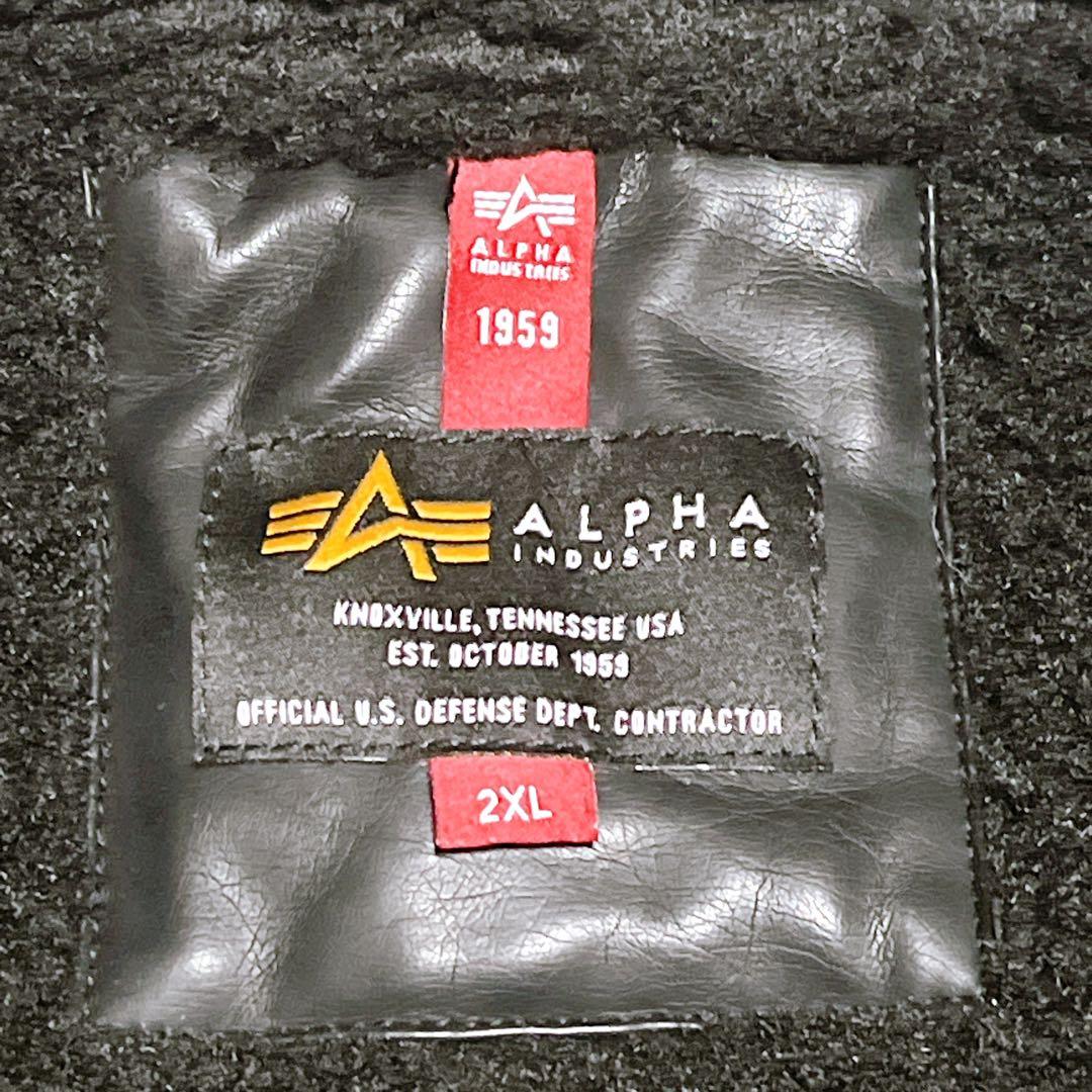 ALPHA ボア フェイクムートン b-3 フライトジャケット ブラック 2XL