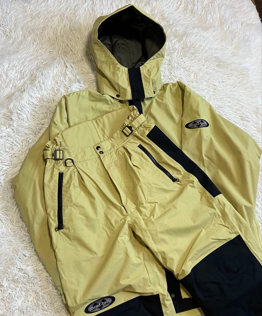 90s OLD mont-bell スキーウェア ライムグリーン セットアップ