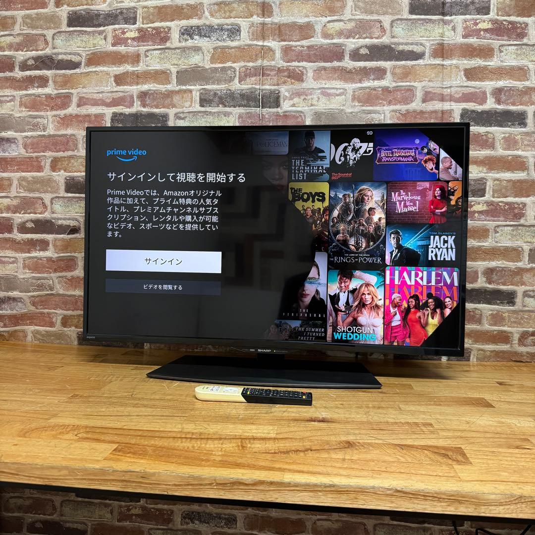 シャープ 40V型 4K液晶テレビ AQUOS 4T-C40BJ1 動画アプリ○