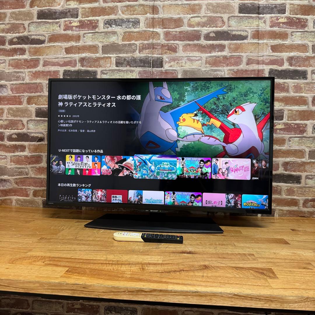 シャープ 40V型 4K液晶テレビ AQUOS 4T-C40BJ1 動画アプリ○