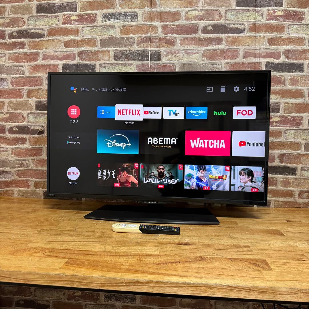シャープ 40V型 4K液晶テレビ AQUOS 4T-C40BJ1 動画アプリ○