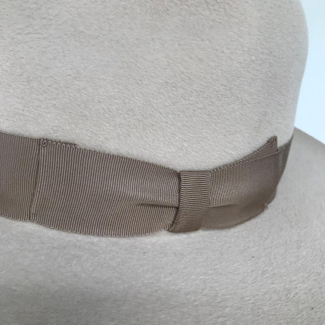 ワコマリア　ハット　M　58　ベージュ　ラビットファー