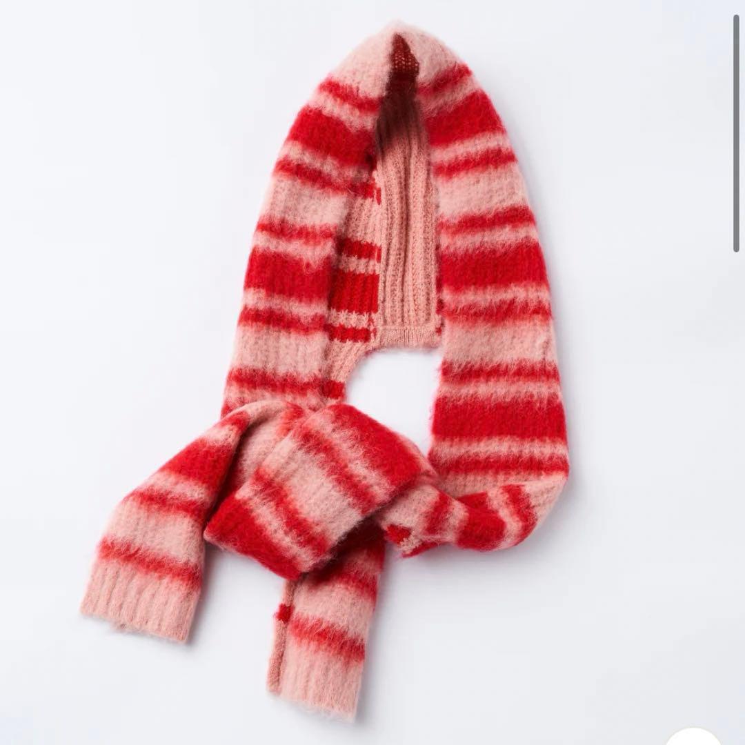 POPPY ポピー BORDER KNIT HOOD WARMER あさぎーにょ