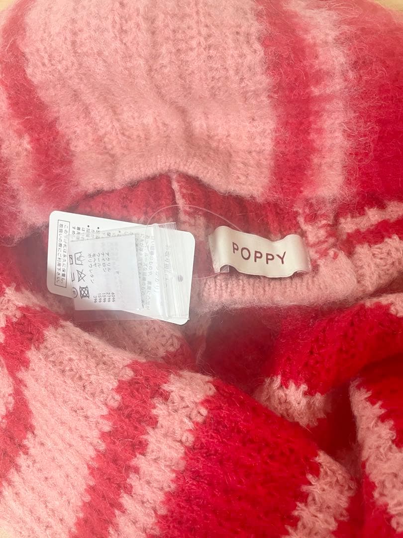 POPPY ポピー BORDER KNIT HOOD WARMER あさぎーにょ