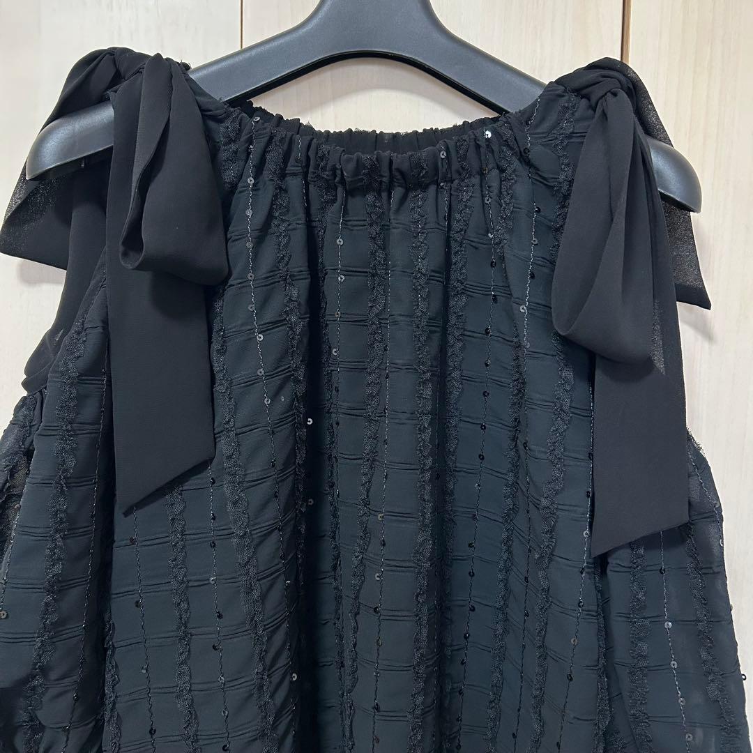 24SS 完売品♡グレースコンチネンタル チュールフリルフレアトップ 36