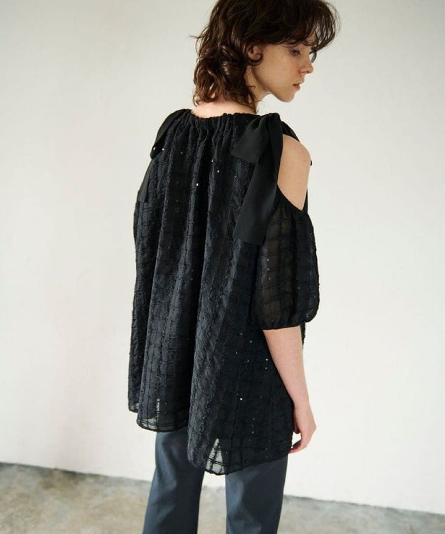 24SS 完売品♡グレースコンチネンタル チュールフリルフレアトップ 36