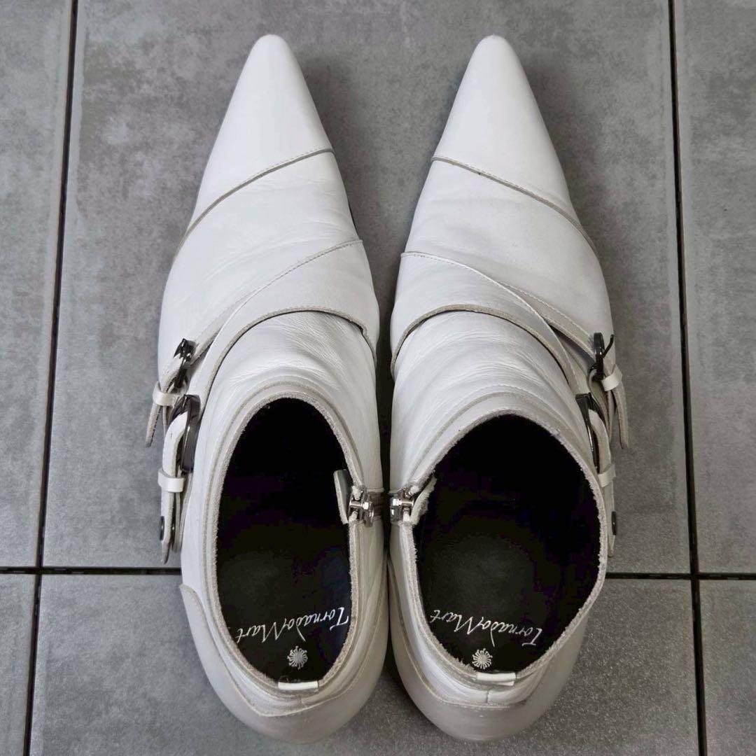 希少 TORNADO MART ダブルベルテッド ハーフブーツ サイドジップ