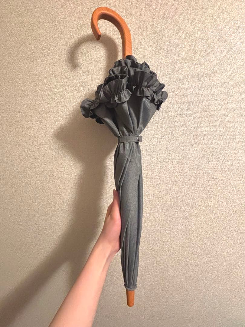 サンバリア100 長傘 Sサイズ フリル / フロスト　グレー