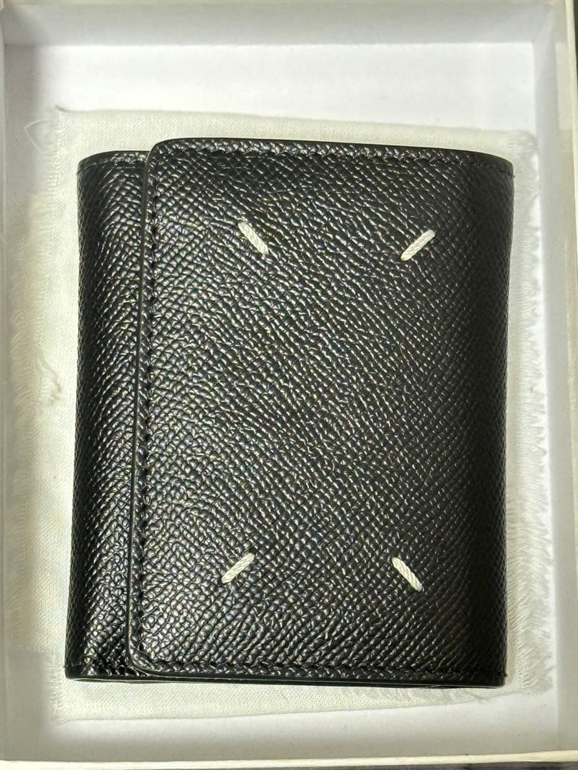 メゾンマルジェラ 三つ折り財布 レザー 黒　SA3UI0017