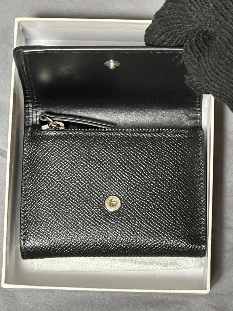 メゾンマルジェラ 三つ折り財布 レザー 黒　SA3UI0017