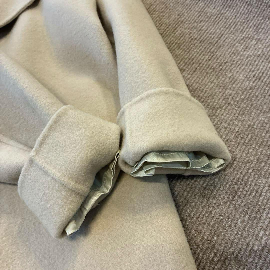 アストラット♡アシンメトリー ウール リバーコート ノーカラー 日本製 ベージュ