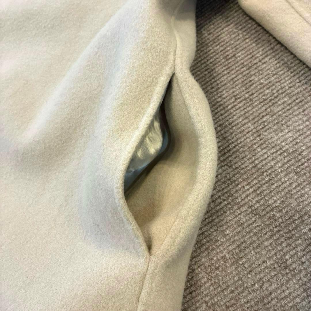 アストラット♡アシンメトリー ウール リバーコート ノーカラー 日本製 ベージュ