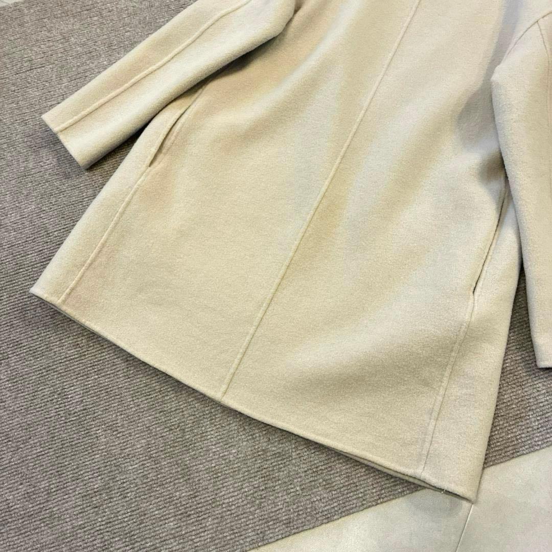 アストラット♡アシンメトリー ウール リバーコート ノーカラー 日本製 ベージュ