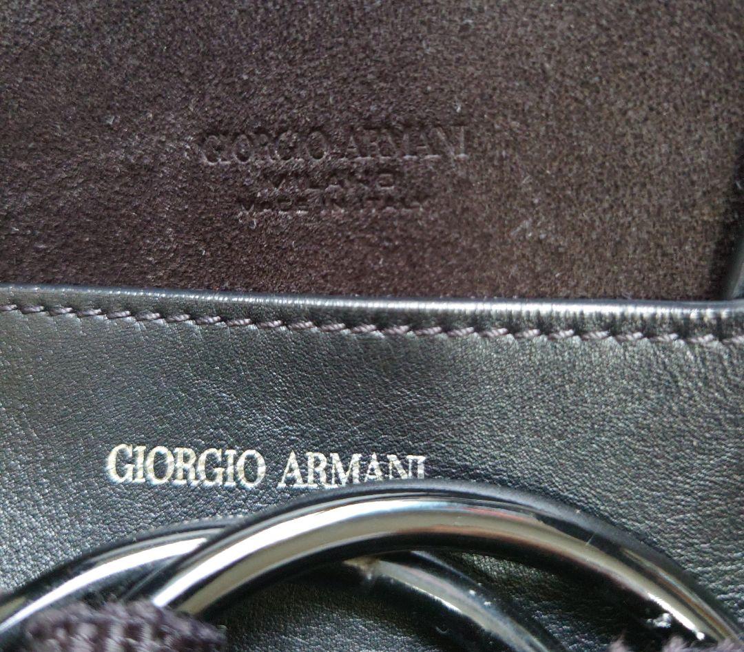 GIORGIO ARMANI　ブラックレザー　トートバッグ　ショルダーバッグ