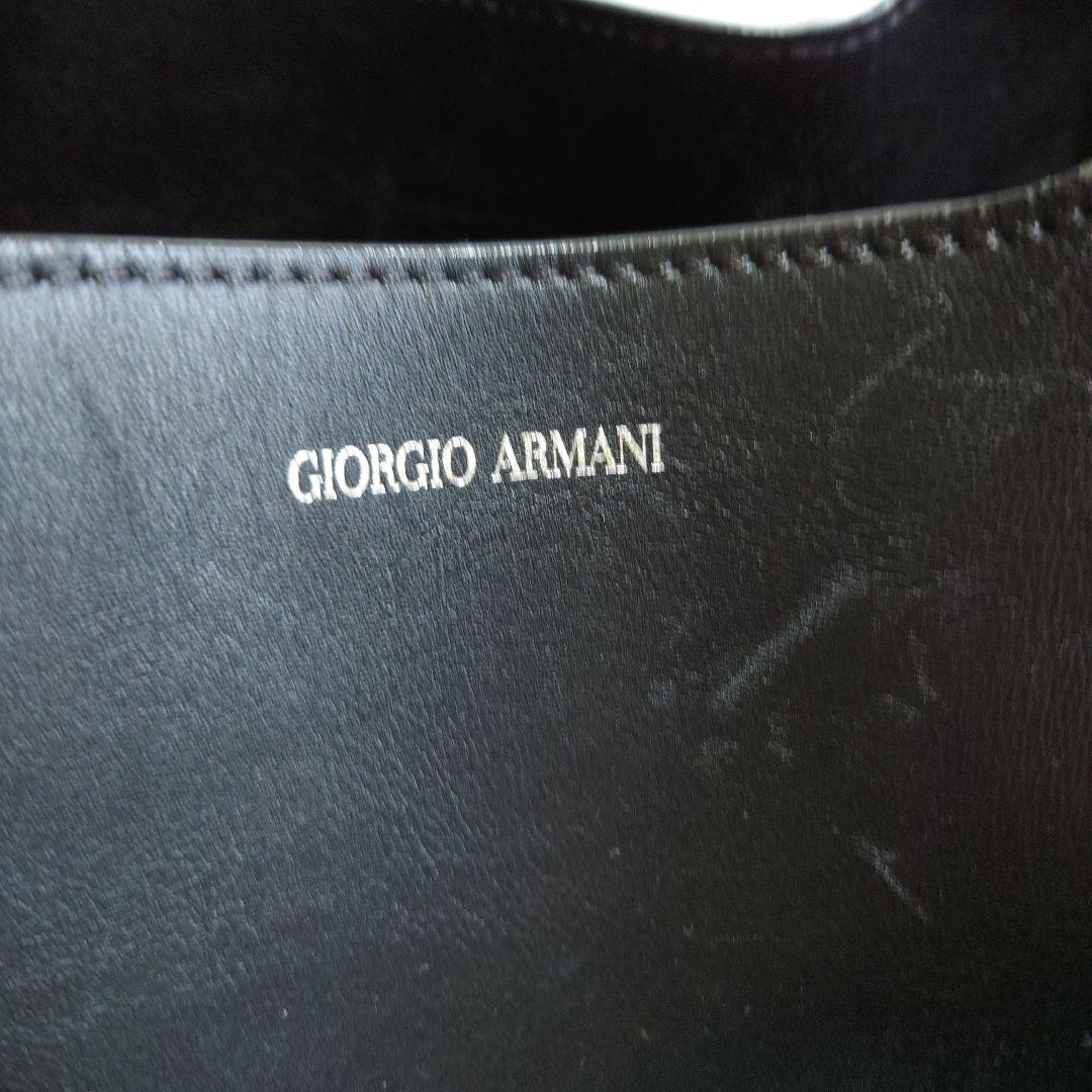 GIORGIO ARMANI　ブラックレザー　トートバッグ　ショルダーバッグ