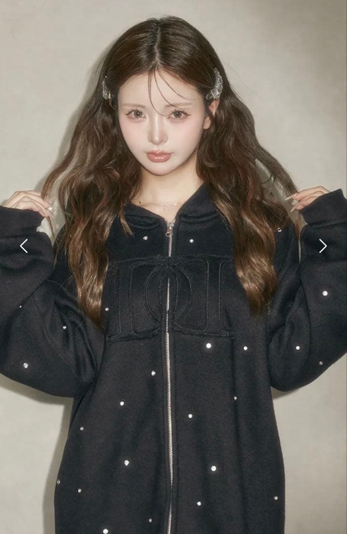 Darich ダーリッチ　DDロゴビジュージップパーカー ブラック