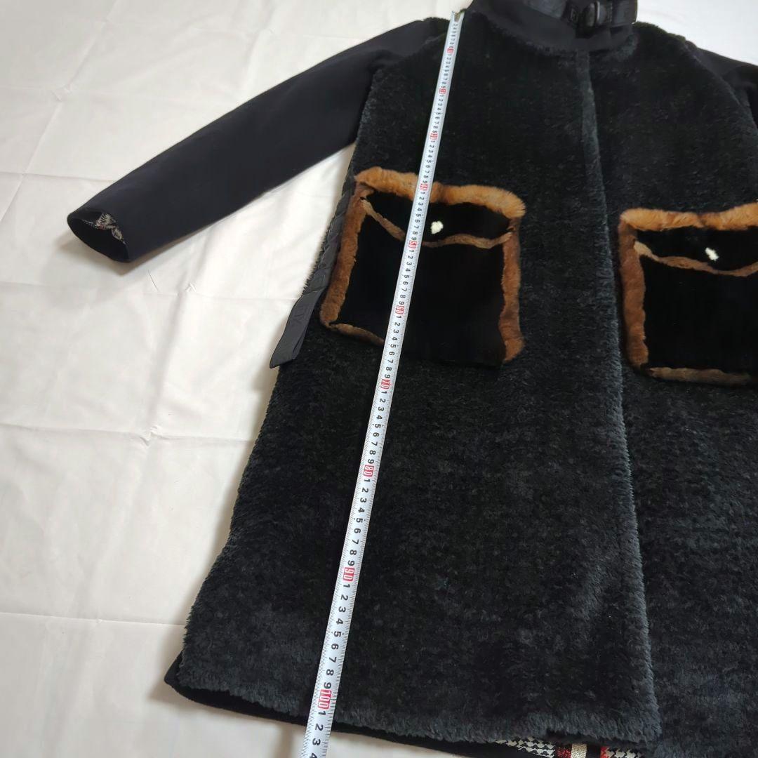 VESGIOIA (ベスジョーヤ)異素材 コンビ スタンドカラー ロングコート