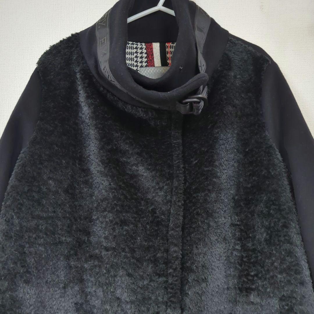 VESGIOIA (ベスジョーヤ)異素材 コンビ スタンドカラー ロングコート