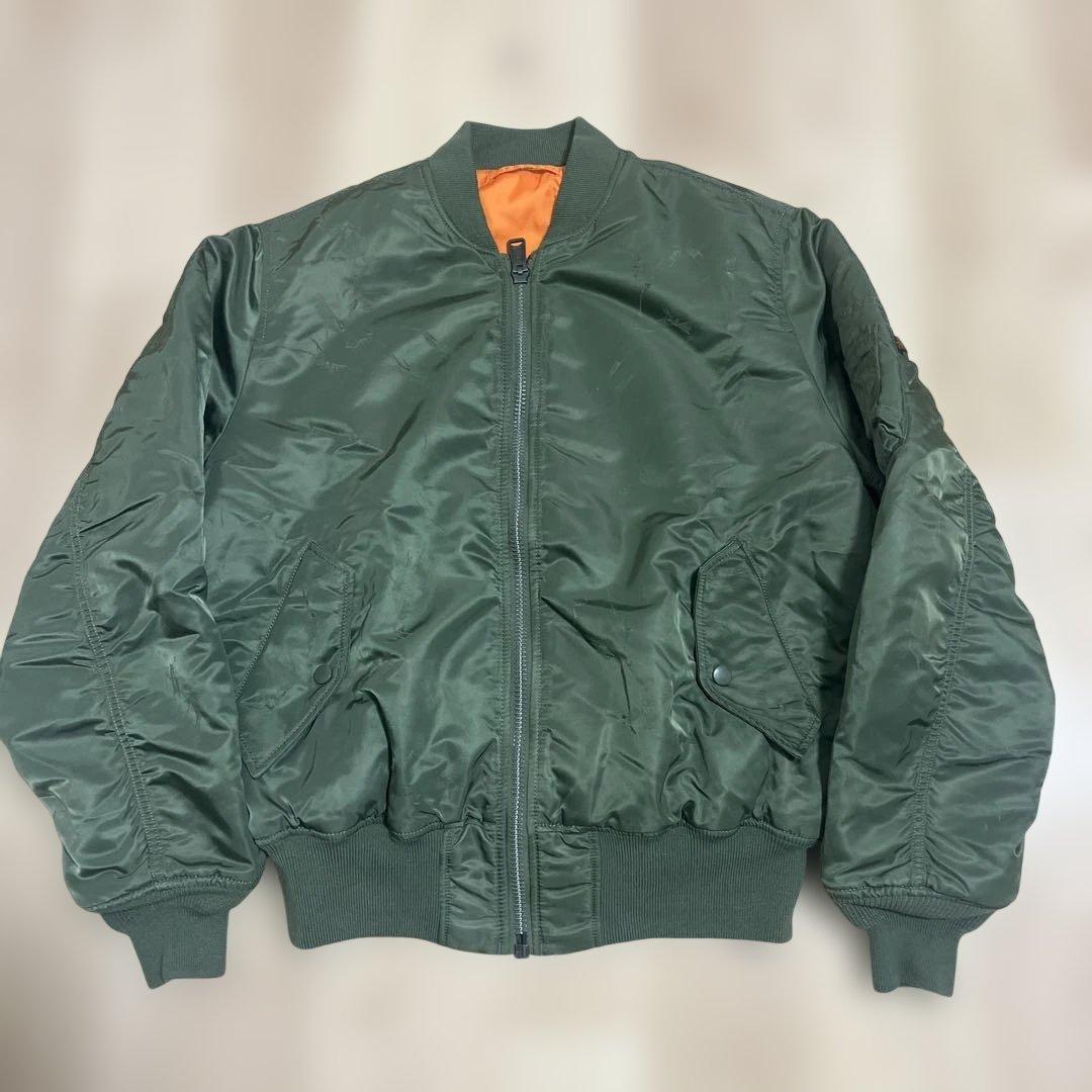 ALYX × ALPHA MA-1 ボンバージャケット カーキ ダメージ加工