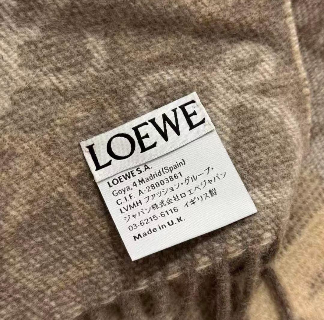 LOEWE ロエベ　180✖️40 ウール×カシミヤマフラー　ベージュ系