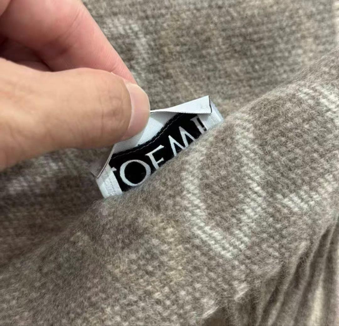 LOEWE ロエベ　180✖️40 ウール×カシミヤマフラー　ベージュ系