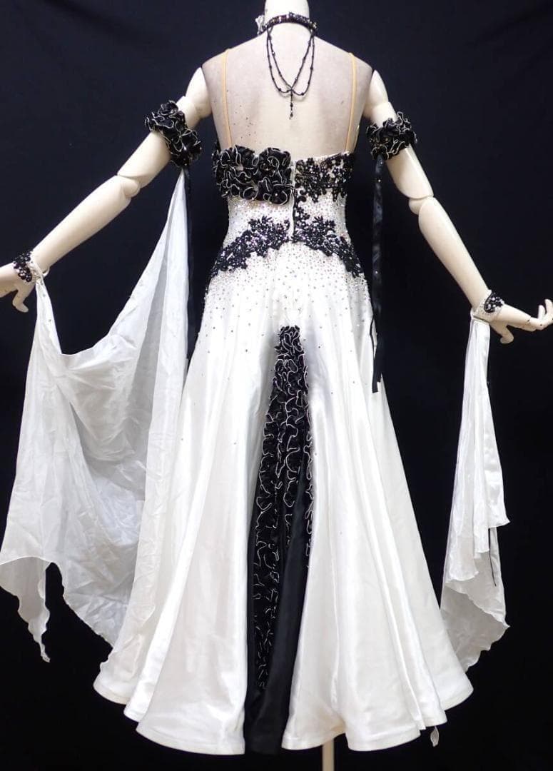 6354★Sサイズ★日本製オーダー★オフ白/スタンダードドレス☆社交ダンス