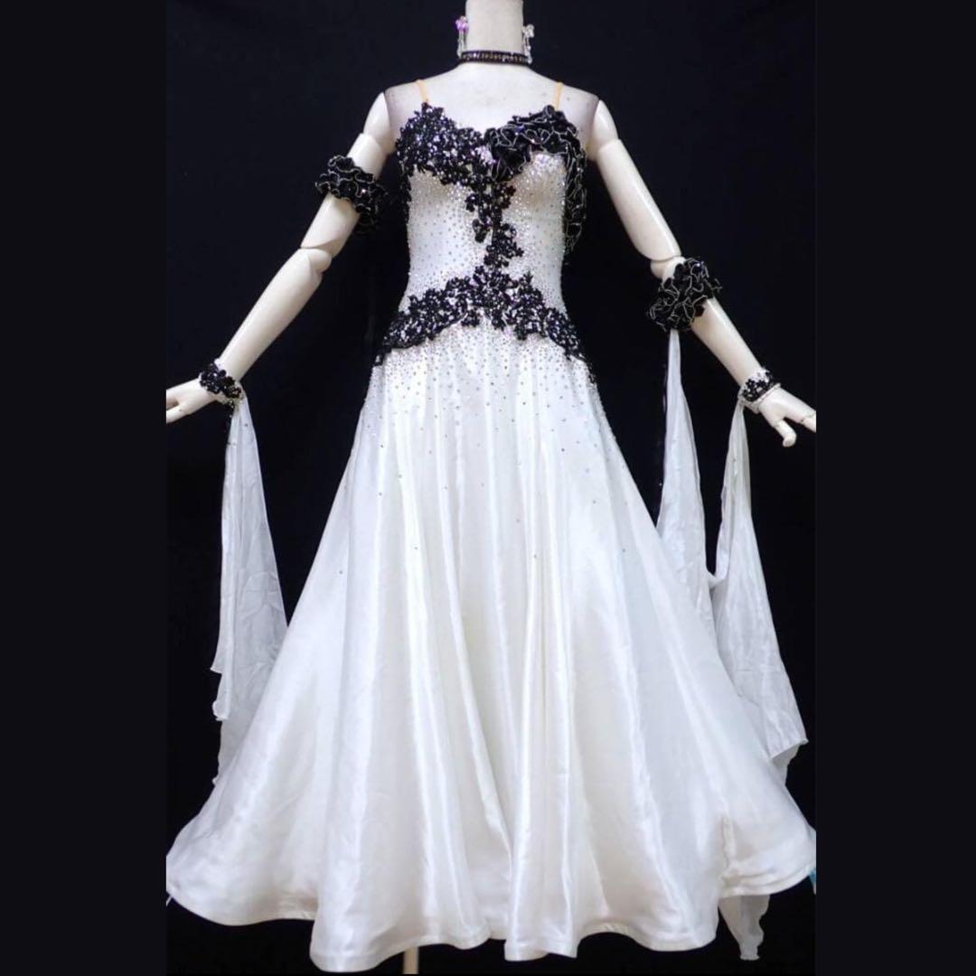 6354★Sサイズ★日本製オーダー★オフ白/スタンダードドレス☆社交ダンス