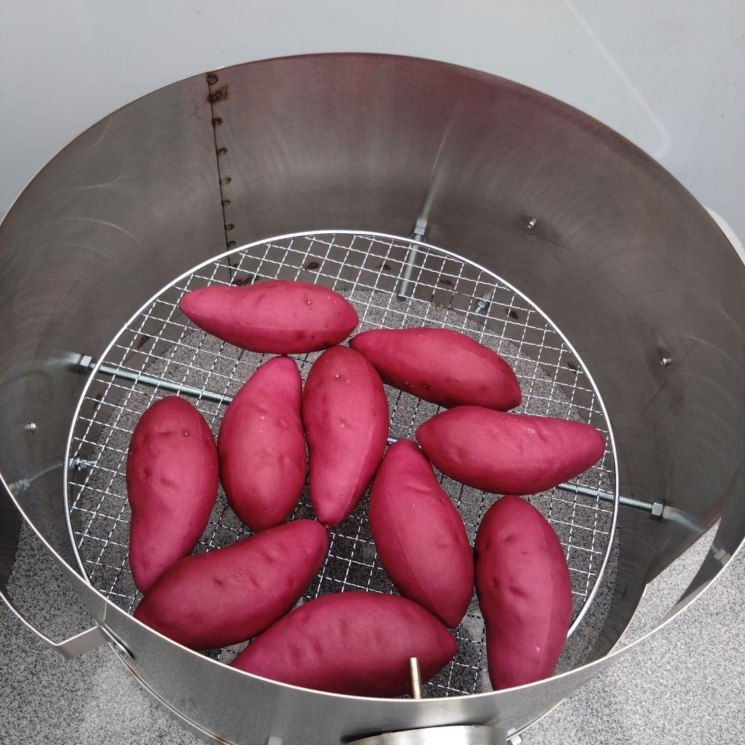 値下げ「炭火」 やきいも釜 送料無料 つぼやき 割れ欠けない ステンレス製 焼芋