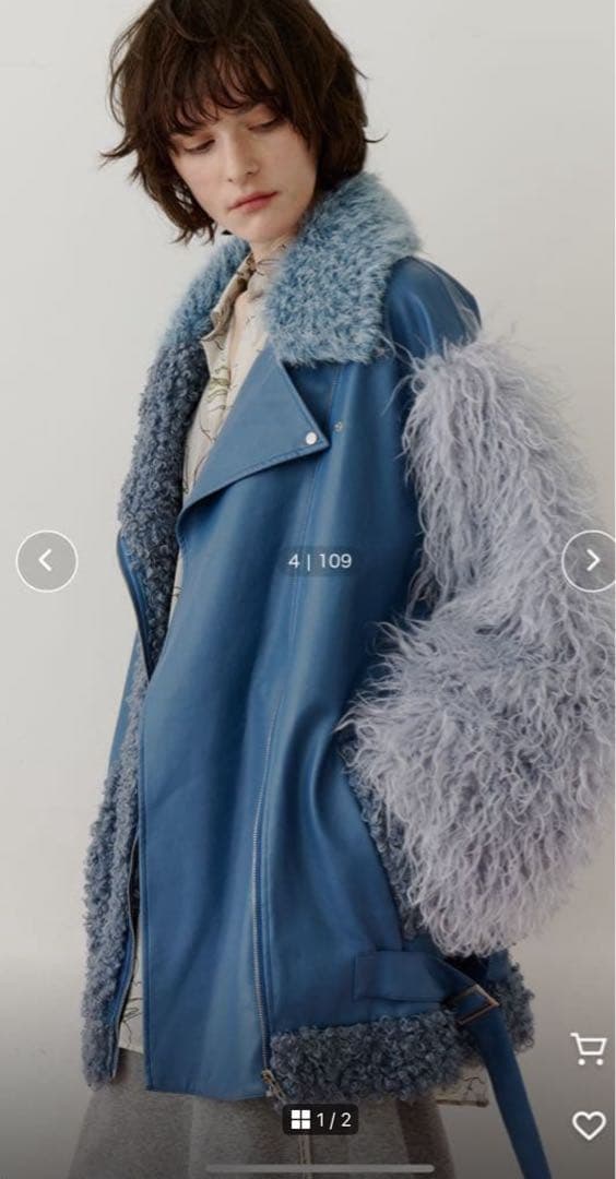 la belle Etude ファーライダースジャケット