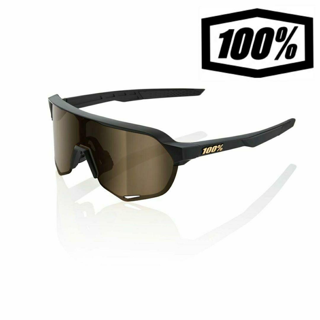 100% S2 マットブラック / ゴールドミラー ワンハンドレッド サングラス