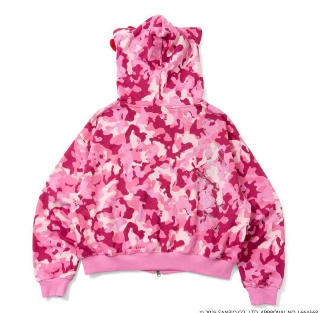 HELLO KITTY 9090girl パーカー Pink camo S