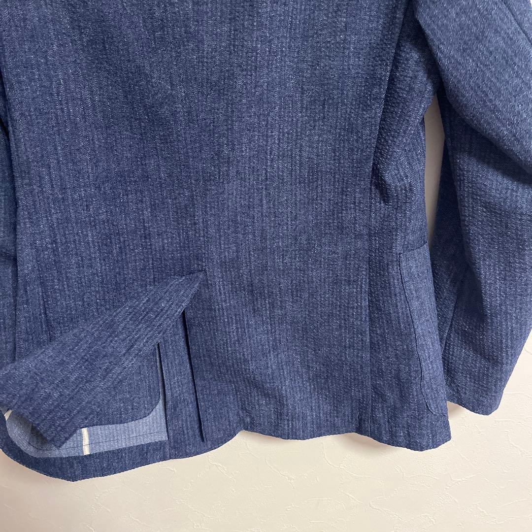 BEAMS デニムプリント シアサッカー 2ボタン ジャケット パンツ　セット