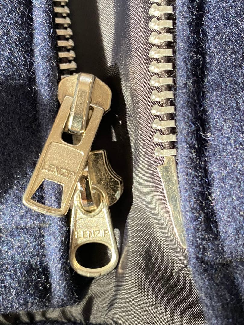 スクーカム　スタジャン　レザー　34 ファラオ　ダブルLENZIP ネイビー美品