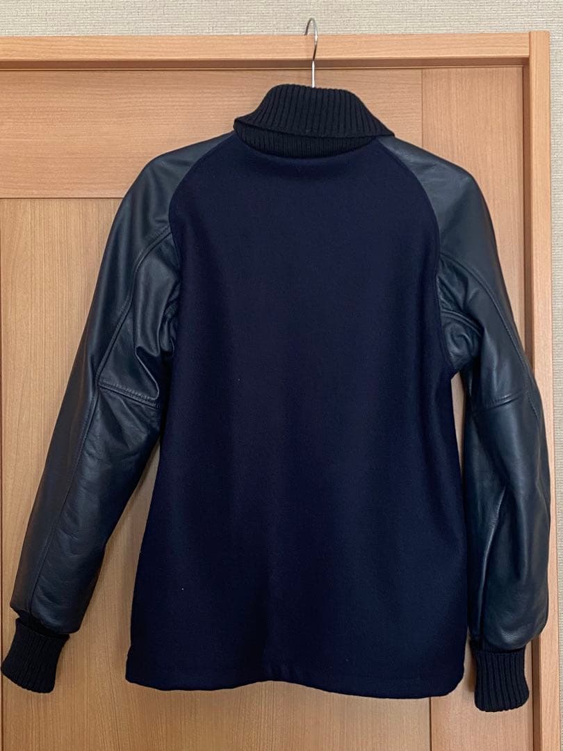 スクーカム　スタジャン　レザー　34 ファラオ　ダブルLENZIP ネイビー美品