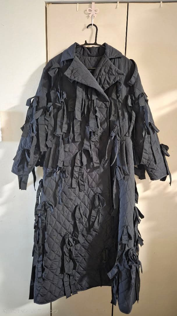 perna リボンキルティングコート　ブラック　L