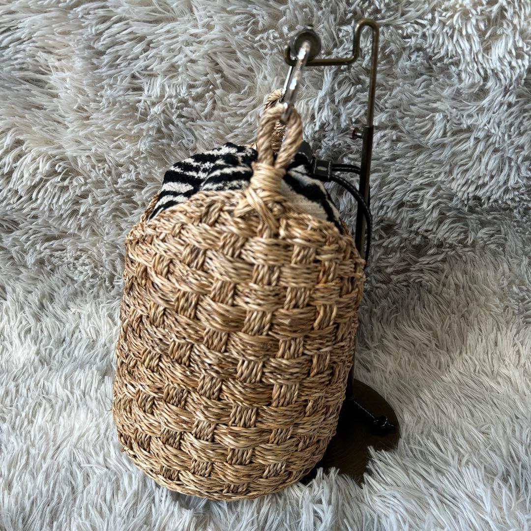 【未使用品】A VACATION BUCKET ZEBRAかごバッグ サファリ