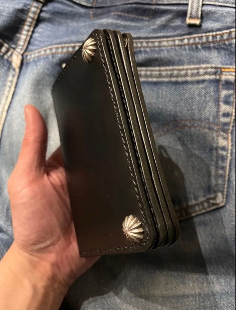 ミドルトラッカーウォレット　ブルガロ　シルバー925アポロコンチョ