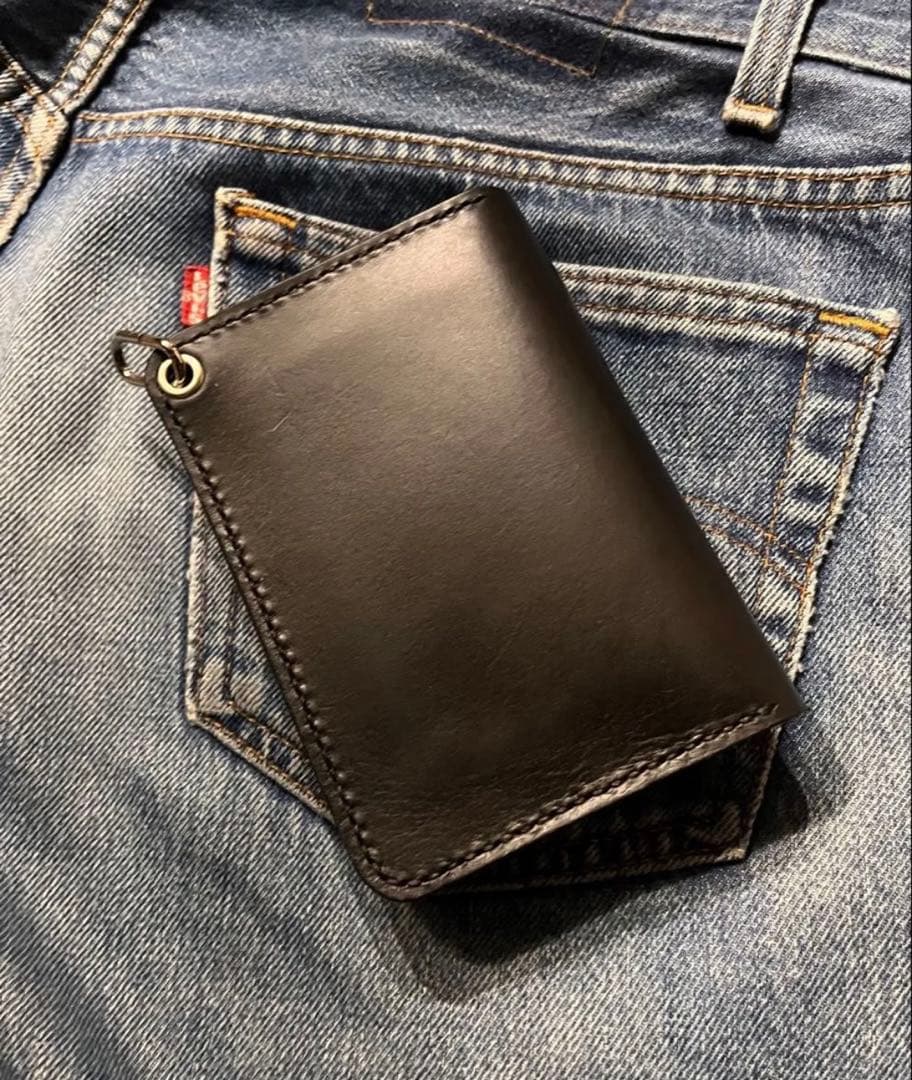 ミドルトラッカーウォレット　ブルガロ　シルバー925アポロコンチョ