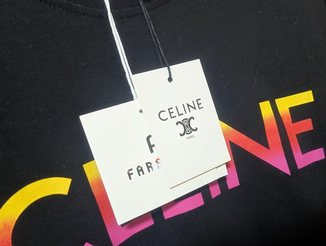 CELINE Farfetched ブラック Tシャツ グラデーションロゴ 新品