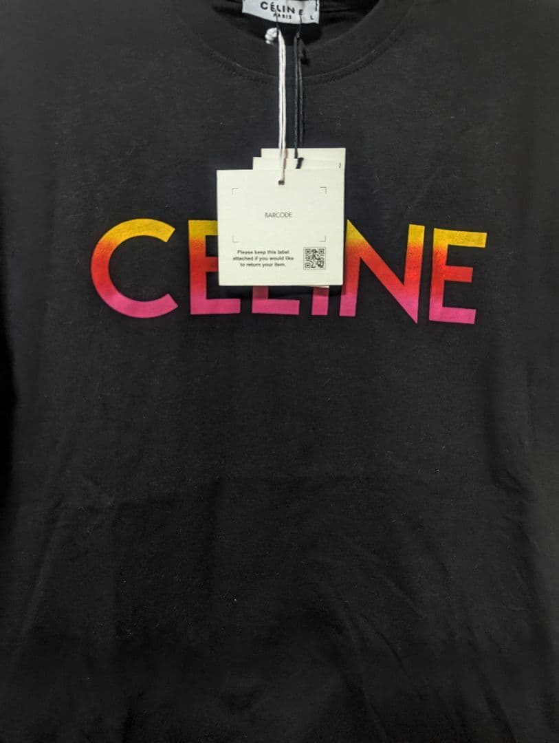 CELINE Farfetched ブラック Tシャツ グラデーションロゴ 新品