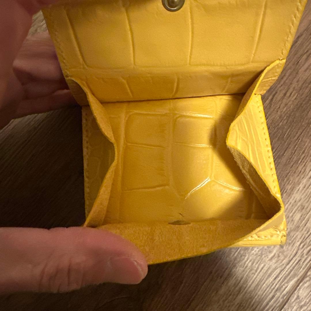 24ss 開運日限定品 イルビゾンテ　折財布　型押し　レザー　イエロー