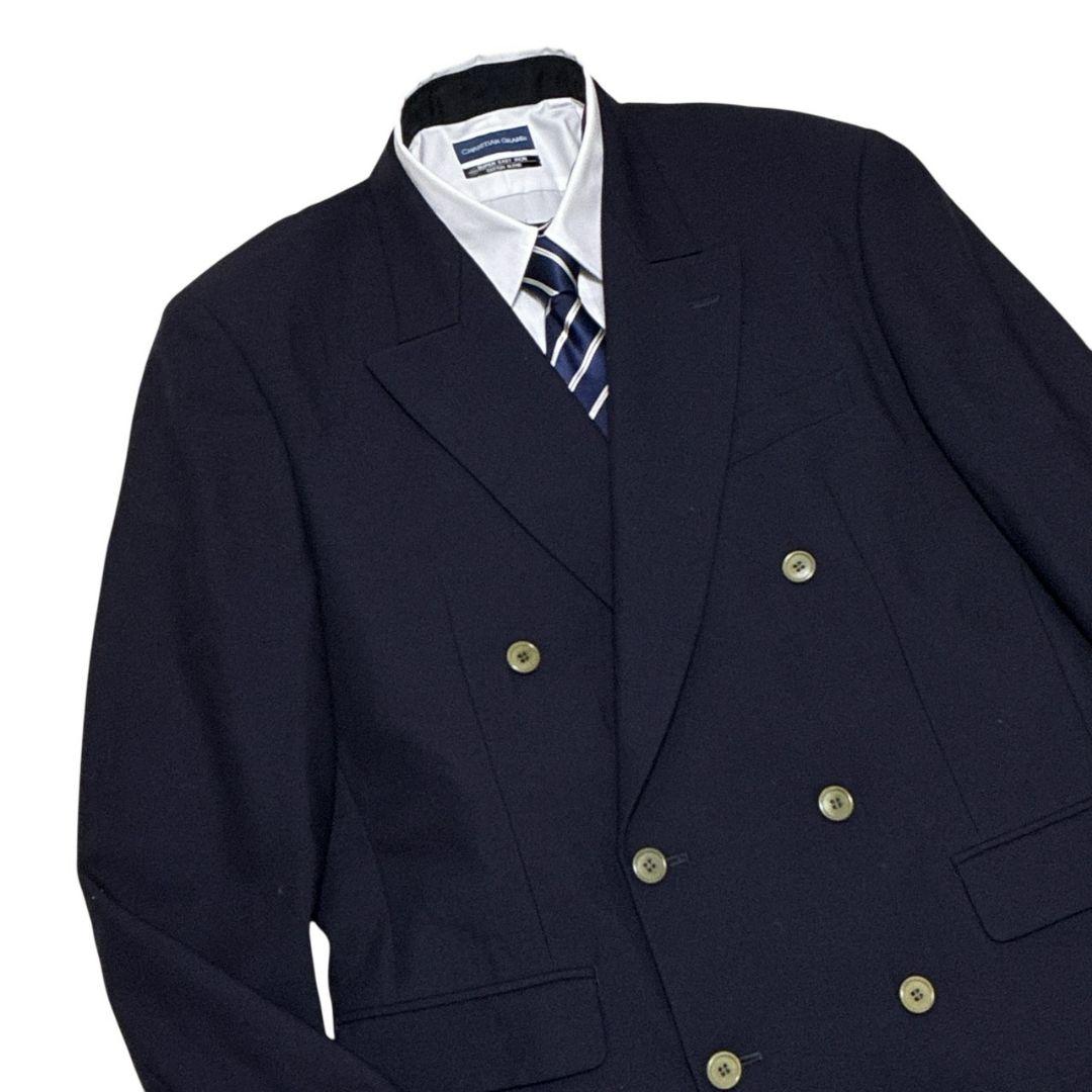 美品✨Paul Smith ダブル 高級スーツ上下 セットアップ ネイビー XL