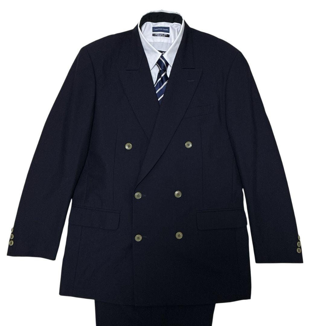 美品✨Paul Smith ダブル 高級スーツ上下 セットアップ ネイビー XL